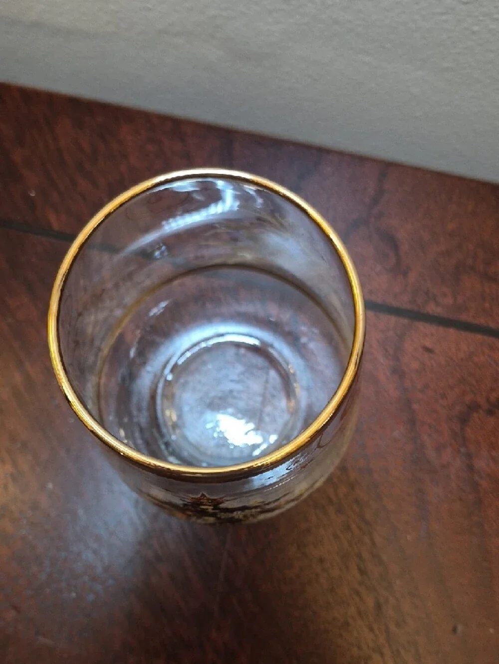 Williams Sonoma Gold-Trim Reindeer Stemless Glass